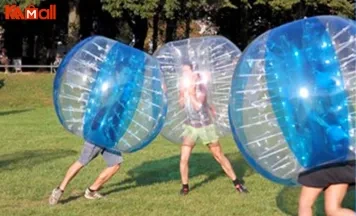 person in inflatable bubble zorb ball